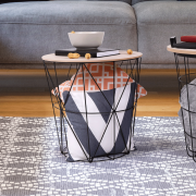 Príručný stolík, prírodná/čierna, NANCER TYP 3