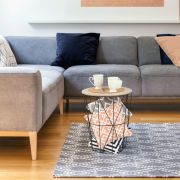 Príručný stolík, prírodná/čierna, NANCER TYP 3