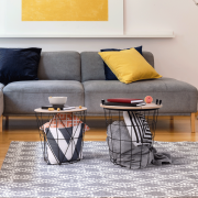 Príručný stolík, prírodná/čierna, NANCER TYP 3