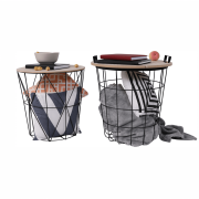 Príručný stolík, prírodná/čierna, NANCER TYP 3