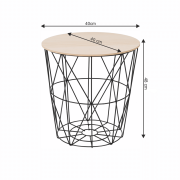 Príručný stolík, prírodná/čierna, NANCER TYP 3