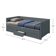 Rozkladacia posteľ, sivá, GORETA