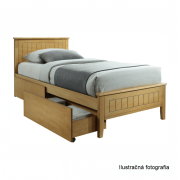 Posteľ, dub, 90x200, MIDEA