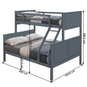 Poschodová rozložiteľná posteľ, sivá, NEVIL