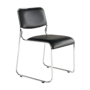 Zasadacia stolička, čierna ekokoža, BULUT