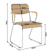 Zasadacia stolička, hnedá ekokoža, DERYA