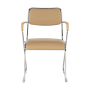 Zasadacia stolička, hnedá ekokoža, DERYA