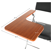 Stolička s doskou na písanie, čierna/prírodná, TEKER