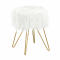 Taburet, biela/zlatý náter, JAMINA