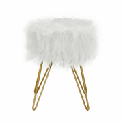 Taburet, biela/zlatý náter, JAMINA