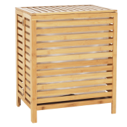 Kôš na bielizeň, prírodný bambus/biela, MENORK