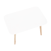 Jedálenský stôl, biela/prírodná, 120x80 cm, CYRUS 2 NEW