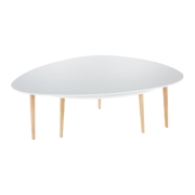 Konferenčné stolíky, set 2 ks, biela/buk, FOLKO NEW