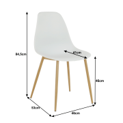 Stolička, biela/prírodná, SINTIA