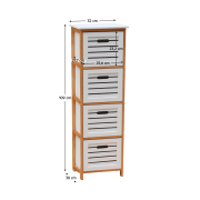 Komoda, biela/prírodná, TALAS