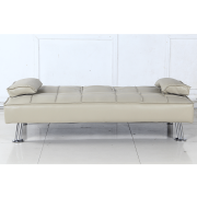 Rozkladacia pohovka, béžová ekokoža, GOLDIA NEW