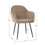 Dizajnové kreslo, sivohnedá Taupe Velvet látka, ZIRKON