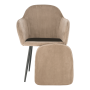 Dizajnové kreslo, sivohnedá Taupe Velvet látka, ZIRKON