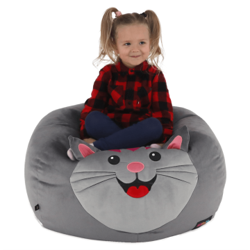 Sedací vak, sivá látka, BABY TYP 1