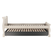 Posteľ s prístelkou, antická biela, 90x200, ANTIKO