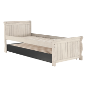 Posteľ s prístelkou, antická biela, 90x200, ANTIKO