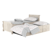 Posteľ s prístelkou, antická biela, 90x200, ANTIKO