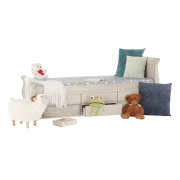 Posteľ s prístelkou, antická biela, 90x200, ANTIKO