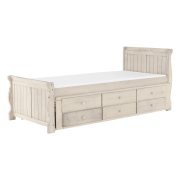 Posteľ s prístelkou, antická biela, 90x200, ANTIKO