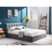 Posteľ, sivá, 160x200, ELSIE
