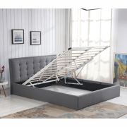 Posteľ, sivá, 160x200, ELSIE