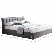 Posteľ, sivá, 180x200, ELSIE