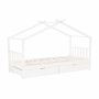 Posteľ s 2 kontajnermi, biela, ELISIA