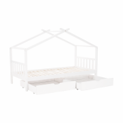 Posteľ s 2 kontajnermi, biela, ELISIA