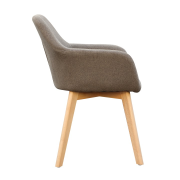 Dizajnové kreslo, hnedá/buk, CLORIN NEW