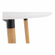Barový stôl, biela/dub, priemer 60 cm, IMAM