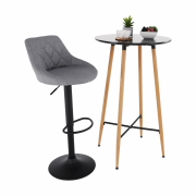 Barový stôl, čierna/dub, priemer 60 cm, IMAM