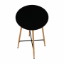 Barový stôl, čierna/dub, priemer 60 cm, IMAM