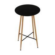 Barový stôl, čierna/dub, priemer 60 cm, IMAM