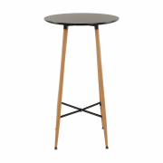 Barový stôl, čierna/dub, priemer 60 cm, IMAM
