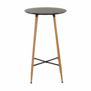 Barový stôl, čierna/dub, priemer 60 cm, IMAM