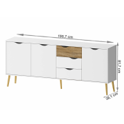 Komoda, dub sonoma/biela, OSLO 75454