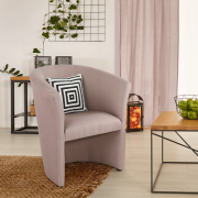 Klubové kreslo, púdrovo ružová látka, CUBA