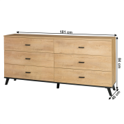 Komoda, dub lefkas/čierna, SIRAN TYP 5