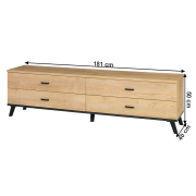 RTV stolík, dub lefkas/čierna, SIRAN TYP 6