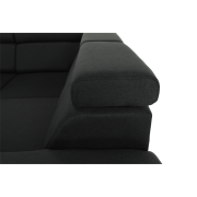 Sedacia súprava, tmavosivá, ľavá, SEGORIA ROH U