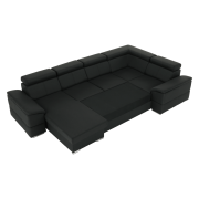 Sedacia súprava, tmavosivá, ľavá, SEGORIA ROH U