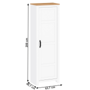 Policová skriňa, biela alba/dub craft zlatý, LANZETTE V