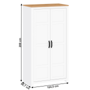 Vešiaková skriňa, biela alba/dub craft zlatý, LANZETTE F