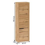 Policová skriňa V2, dub wotan, pravá, TORONTA