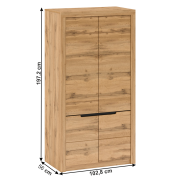 Vešiaková skriňa s policou, dub wotan, TORONTA F